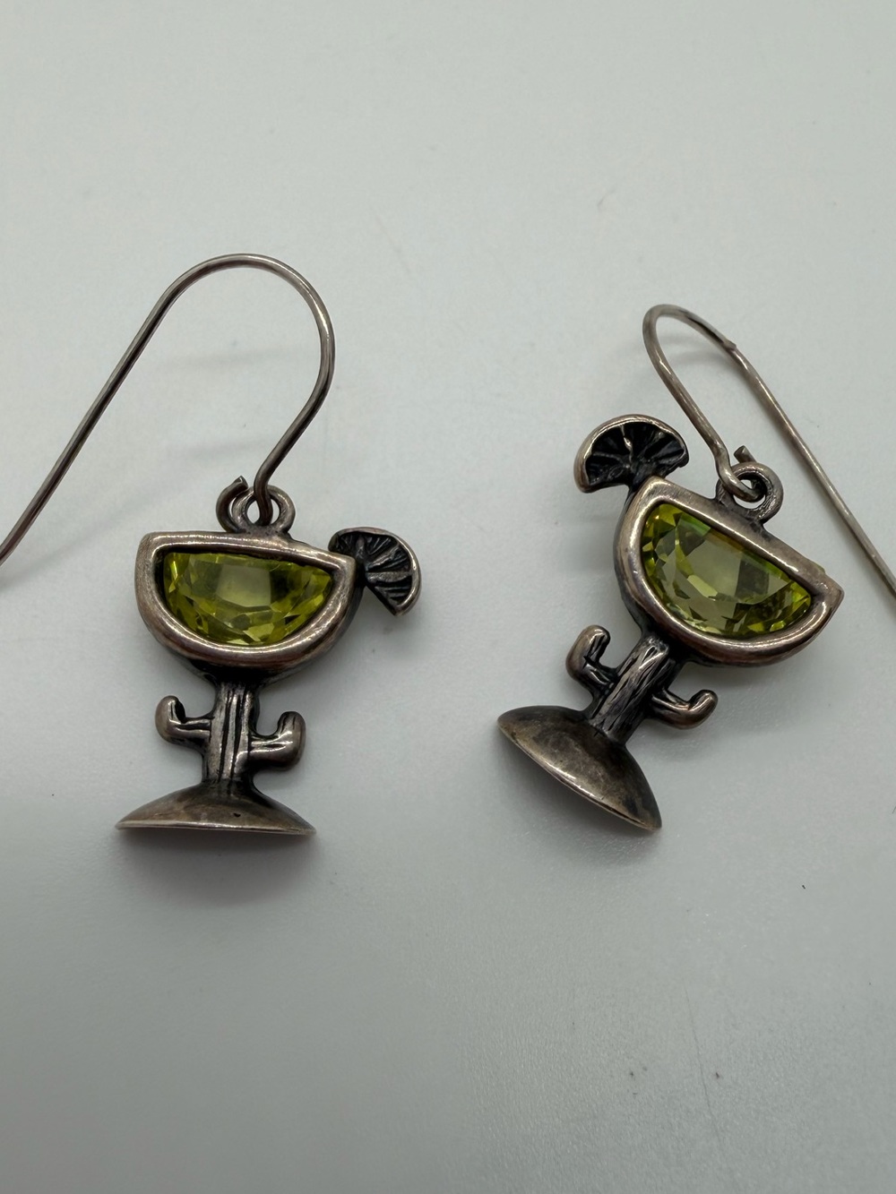 Silpada peridot and sterling margarita earrings